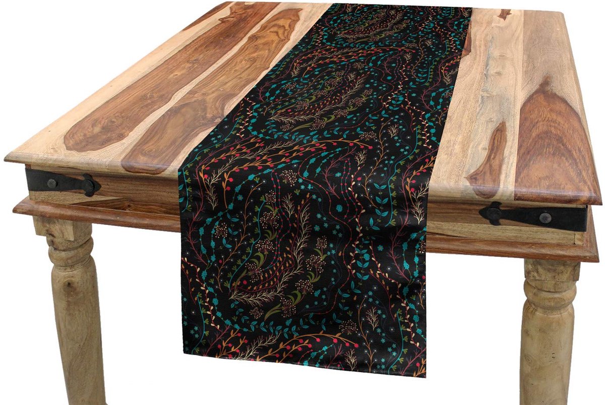 ABAKUHAUS Tafelrunner – Kruiden Bloeiende Stelen – 40x225 cm – Meerkleurig