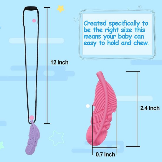 OUYLAF Bijtketting Set - bijtketting staaf - Kauwketting voor kind - Bijtketting Kauwketting - bijtketting meisjes - Kauwsieraad - bijtketting - 6PCS van OUYLAF — afbeelding 4