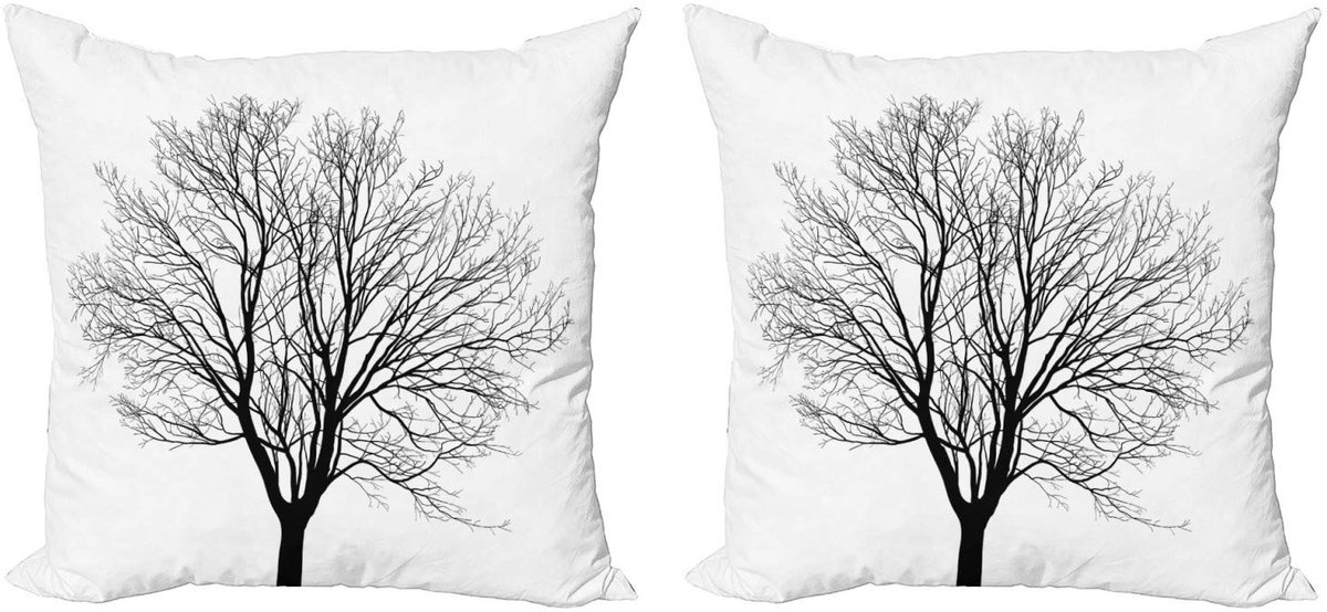 ABAKUHAUS Kussenhoezen Set – 2x40x40 cm – Zwart-Wit, Dubbelzijdig