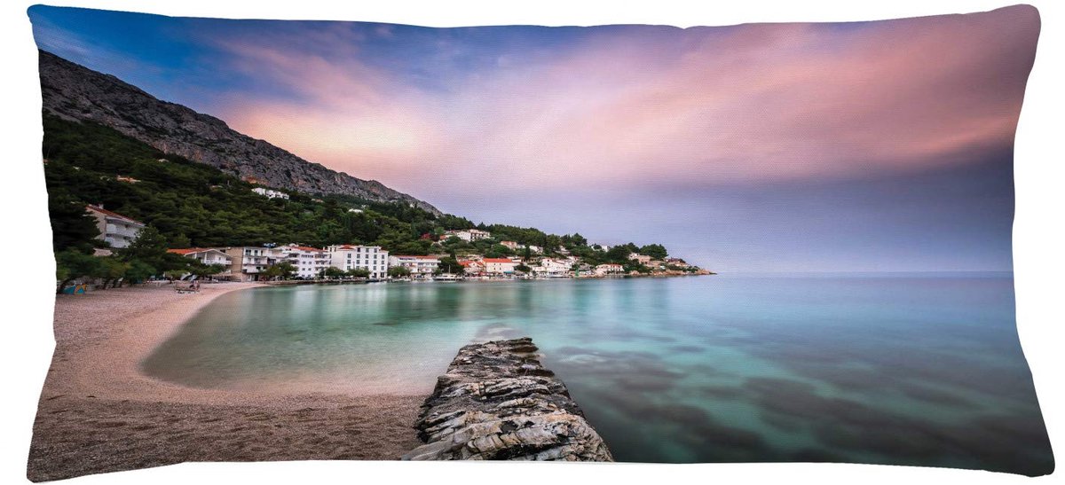 ABAKUHAUS Kussenhoes Kroatië Zonsondergang – 90x40 cm – Multicolor Mehrfarbig