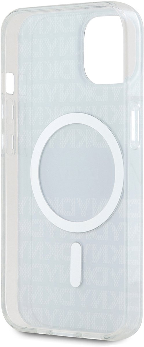 DKNY, Hoesje Geschikt voor Apple iPhone 13 MagSafe in TPU zacht met patroon, Zwart
