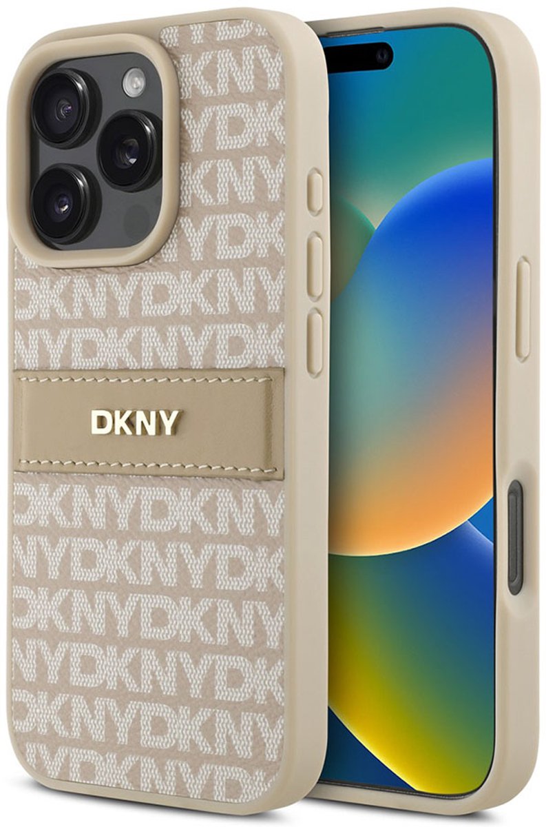 DKNY Back Cover - Hoesje voor iPhone 16 Pro Max - Roze - PU Leather met verhoogde cameraring