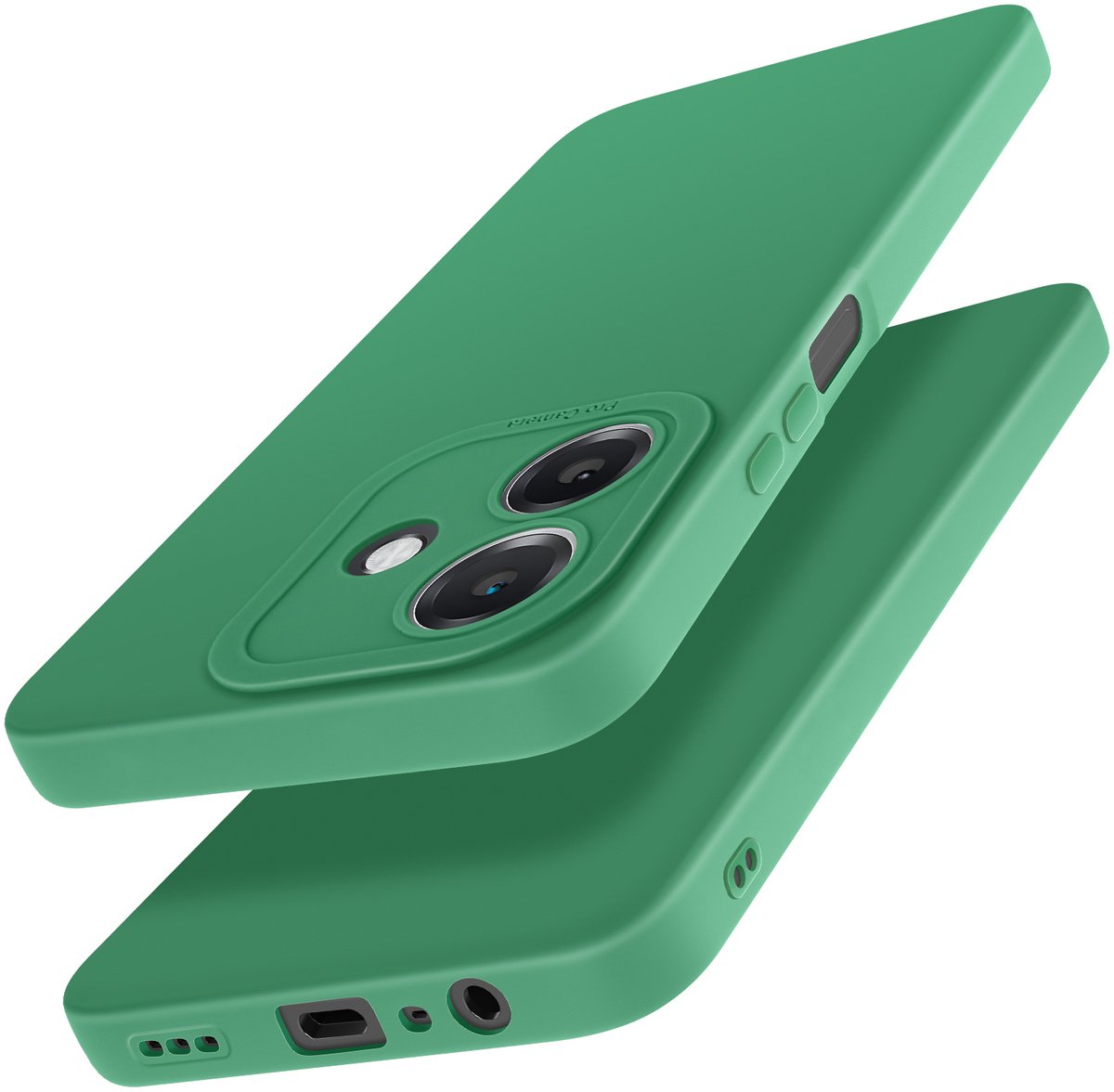 Avizar Hoesje Geschikt voor Oppo A40 Silicone Mat Camera Blokkering Beschermd, Groen
