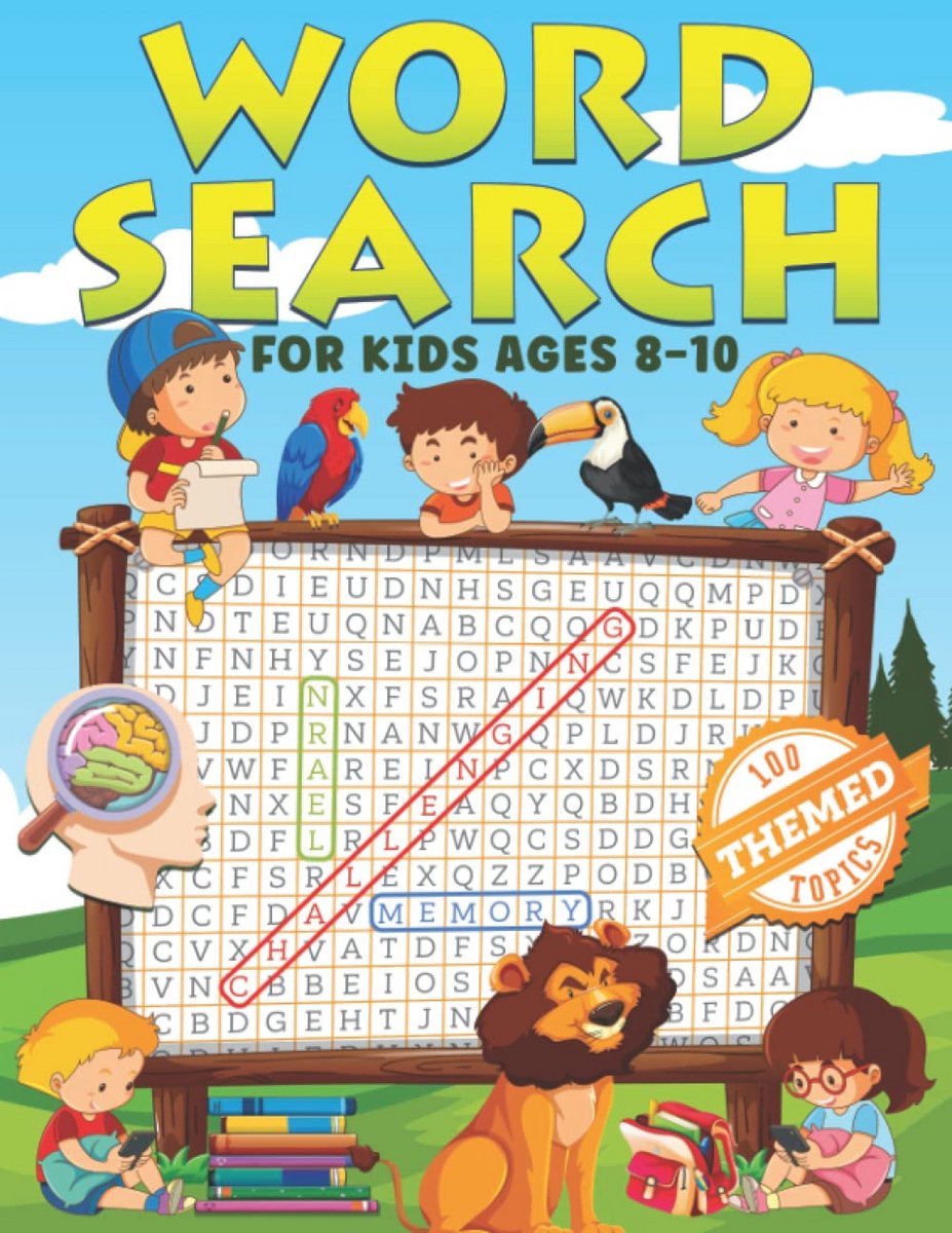 Woordenzoeker voor Kinderen 8-10 Jaar: Groot Afgedrukte Puzzelboek met Leuke Woordpuzzels voor Beginnende Kinderen