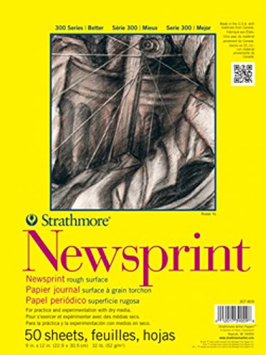 Ruw Krantenpapier 24"x36", 50 Vellen, Tape Gebonden