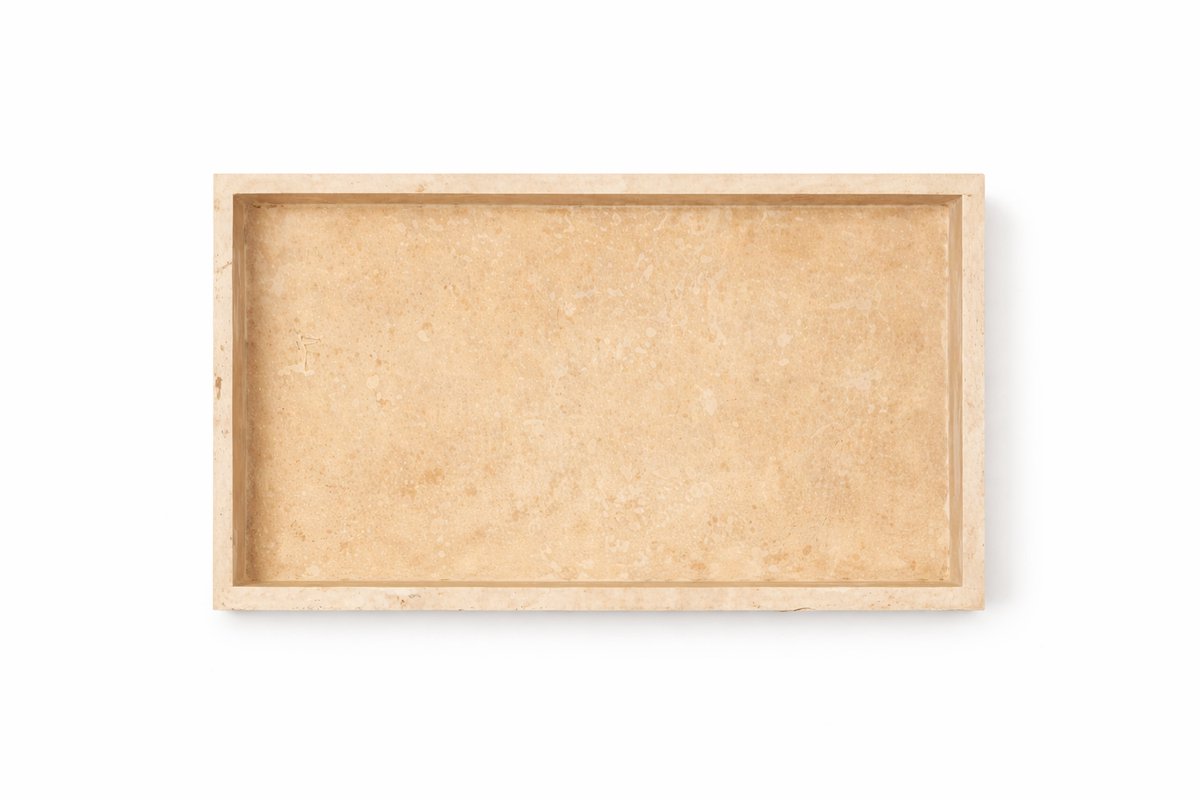 Travertin Marmeren Tray van Massief Natuursteen – Luxe Rechthoekige Decoratieschaal – Tijdloze Elegantie & Veelzijdig Design – 20 x 40 x 5 cm