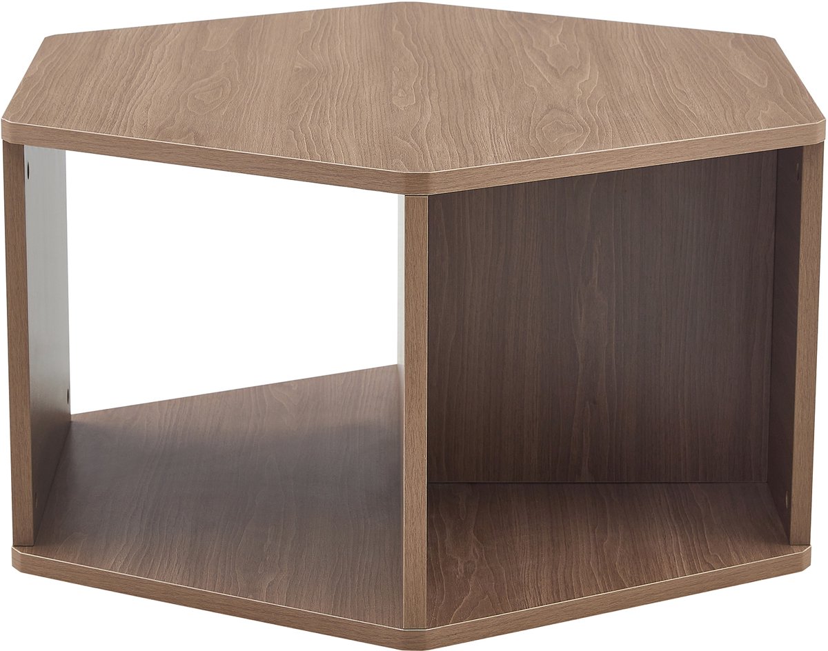 Zeshoekige multifunctionele salontafel (79 x 69,4 x 40 cm) – Modern design dat eenvoudig te monteren is en geschikt voor diverse ruimtes. Biedt uitgebreide woonoplossingen.