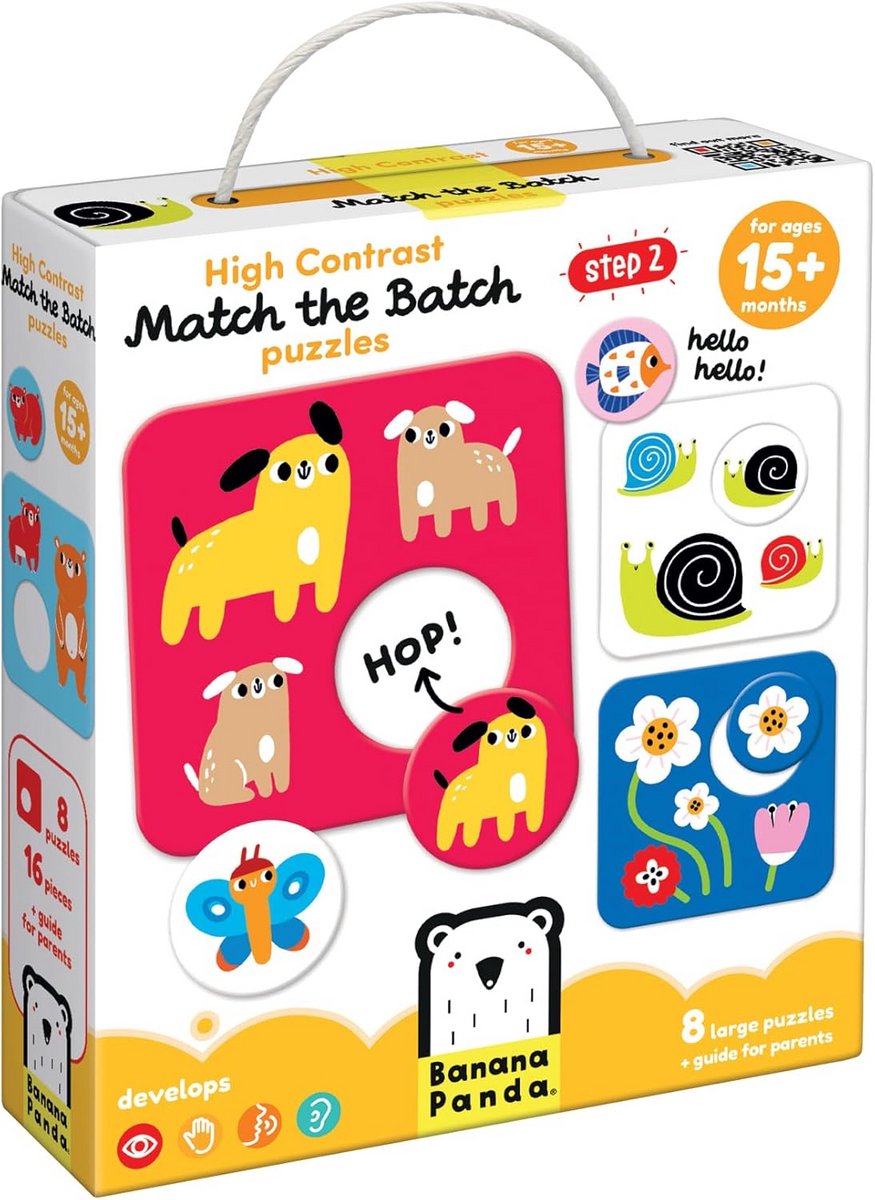 Hoog Contrast Puzzel voor Baby's Vanaf 15 Maanden - Sensorische Ontwikkeling en Motoriek