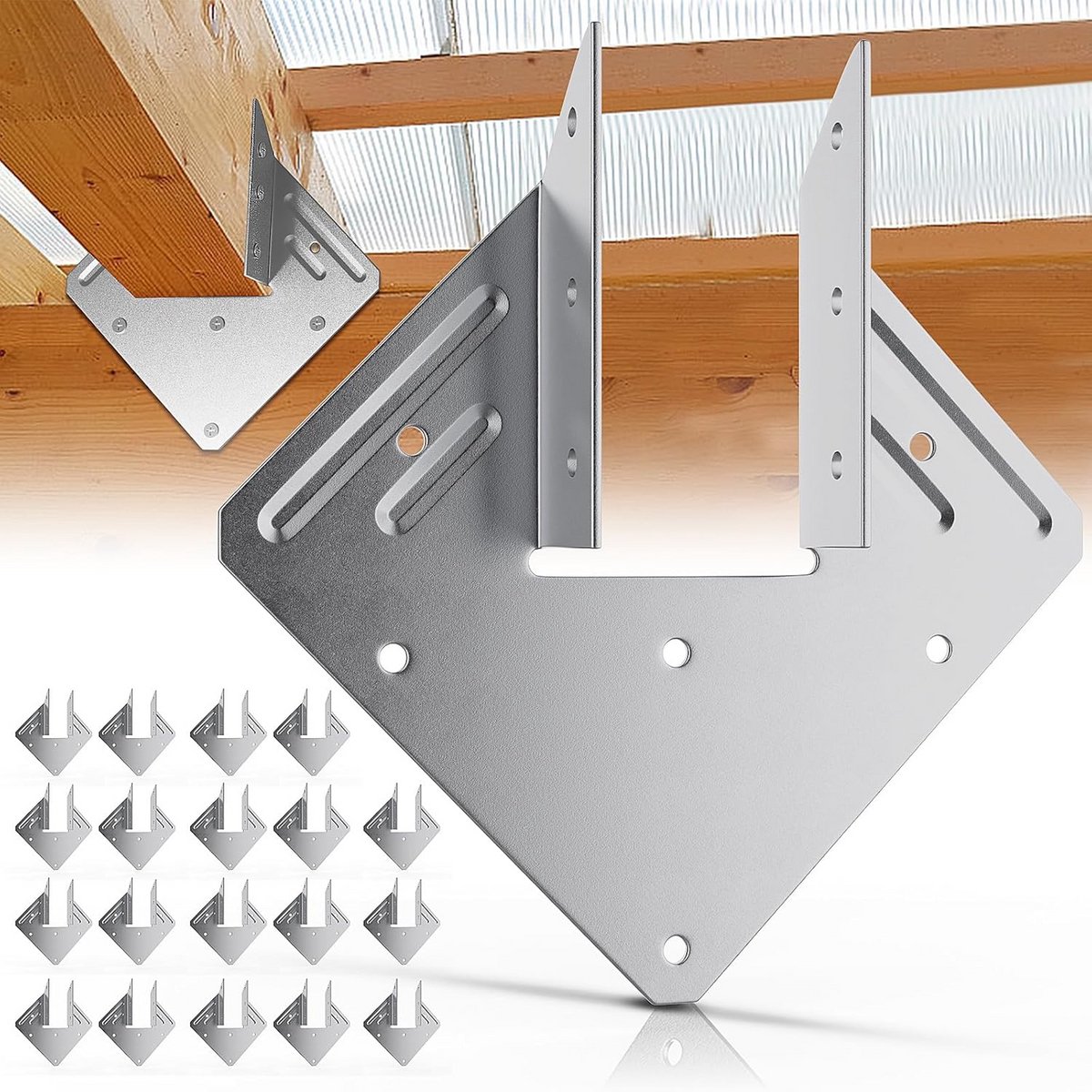 20x Stevige Dakspantbeugels Stormankers - Gegalvaniseerde Balkhangers voor Houtconstructies