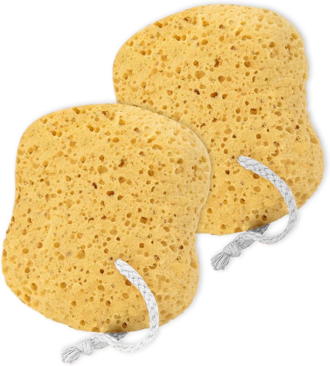 Set van 2 Natuurlijke Badsponzen voor Zachte Scrub en Diepe Reiniging