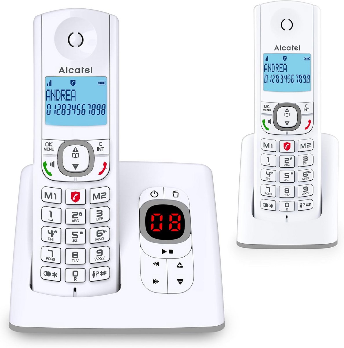 Draadloze DECT Telefoon met 2 Hoornstellen, Antwoordapparaat en Beller Blokker