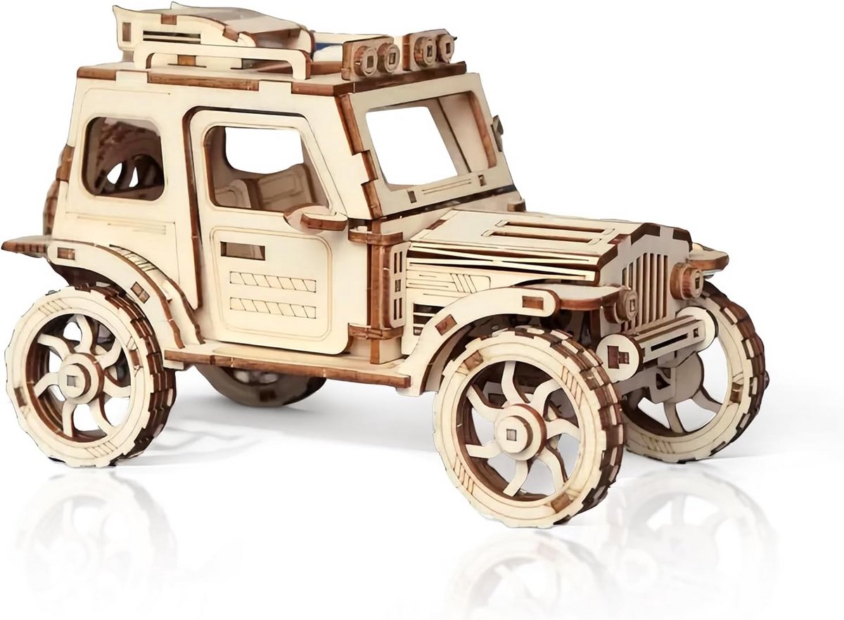 3D Houten Model Bouwpakket Off-Road Voertuig - Mechanische Houten Puzzel voor Volwassenen en Tieners