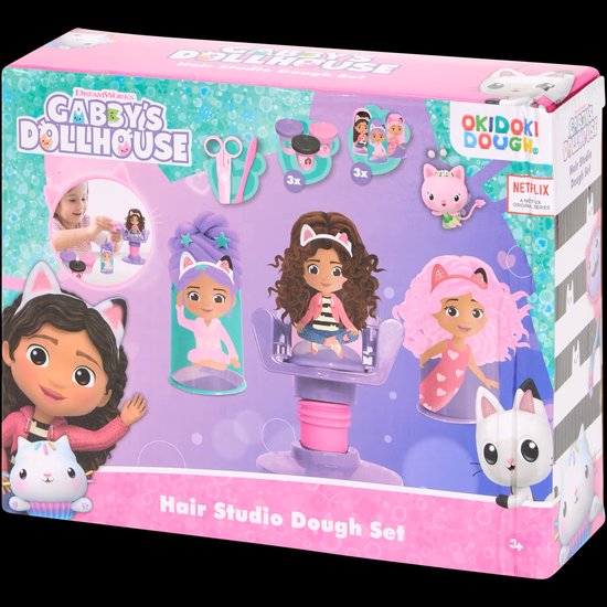 Gabby’s Dollhouse haarstudio kleiset – kapper & klei set – kapsel & accessoires – vanaf 3 jaar – creatief knutselset – kinderen – cadeau