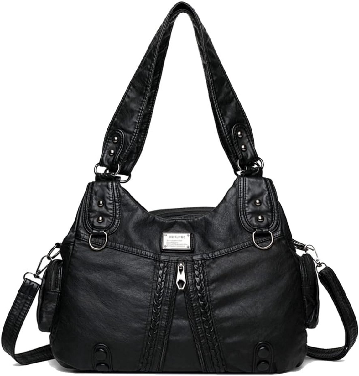 Dames Hobo Schoudertas PU Leer Grote Handtas Vintage Crossbody Tas