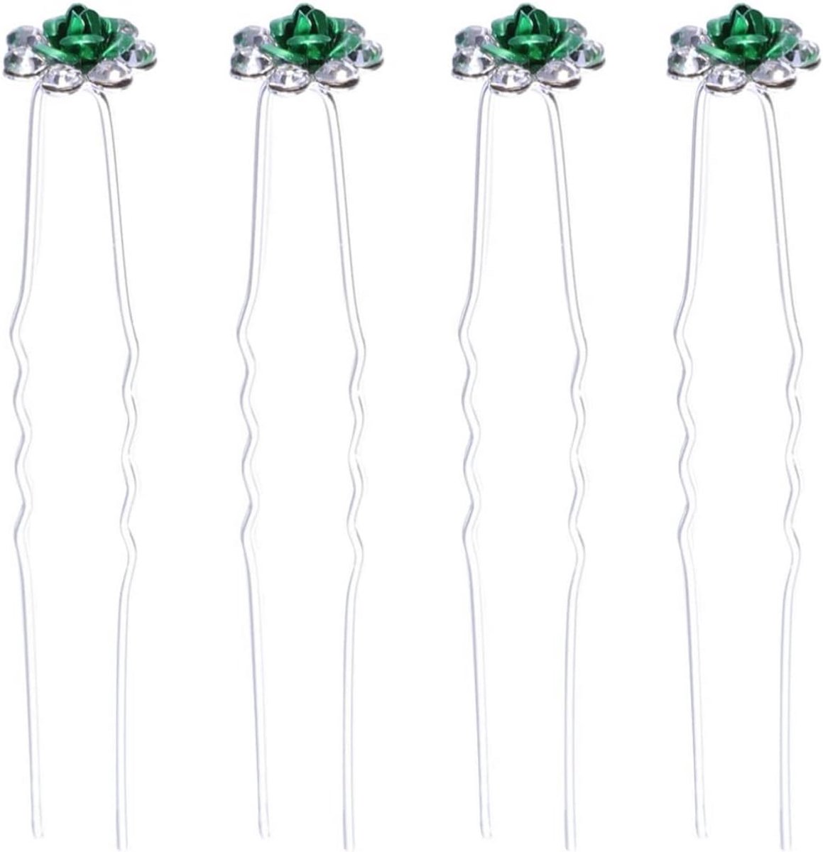 20x Bruid Haarspeldjes Groen Strass Bloemen Bruiloft Haaraccessoires Kristal