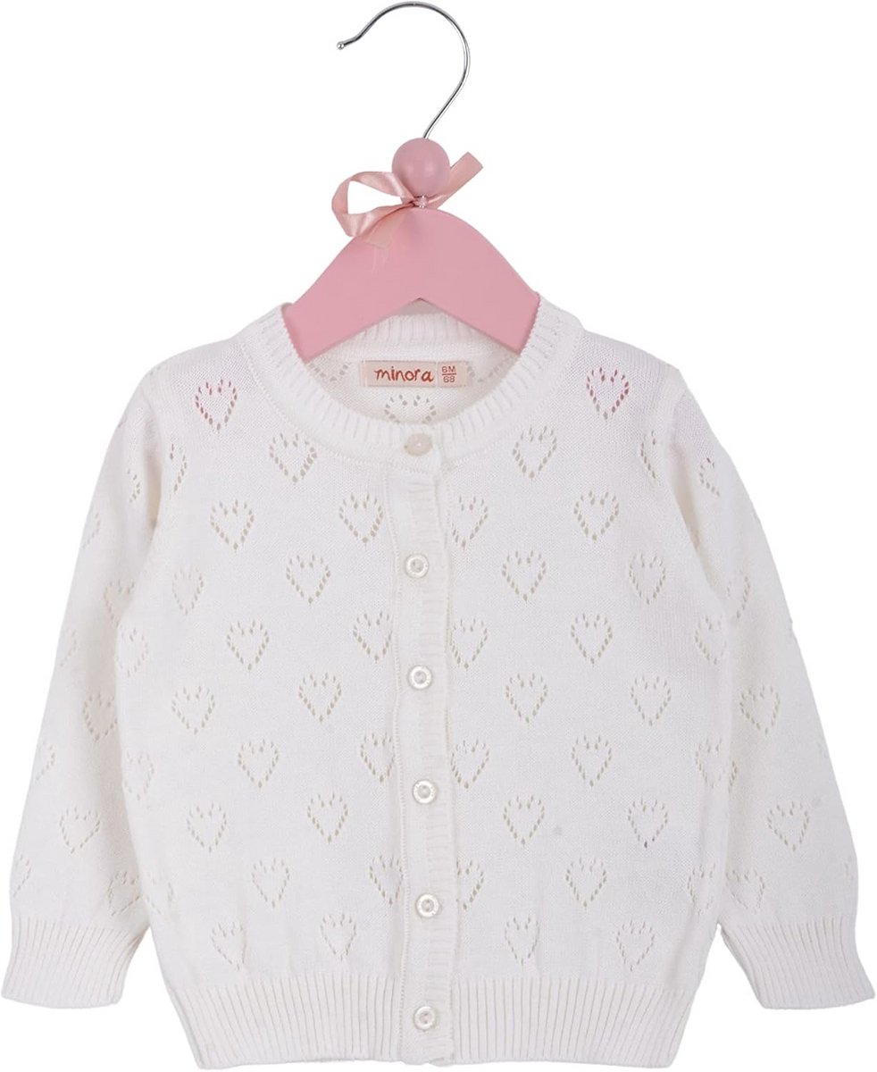 Gebreid Babyvest met Hartjes - Uniseks Cardigan voor Jongens en Meisjes (6-24 Maanden)