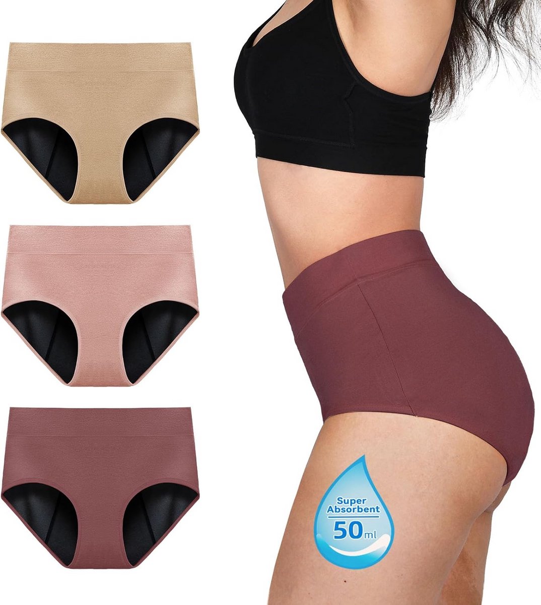 Absorberend Menstruatieondergoed voor Zware Bloedingen met Hoge Taille