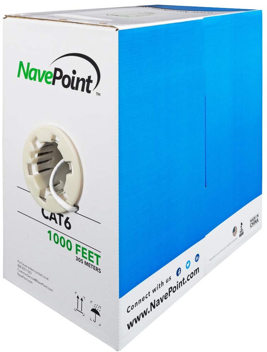 CAT6 UTP Netwerkkabel Bulk 1000FT (305m) Wit - Stugge 23AWG Ethernet LAN Draad