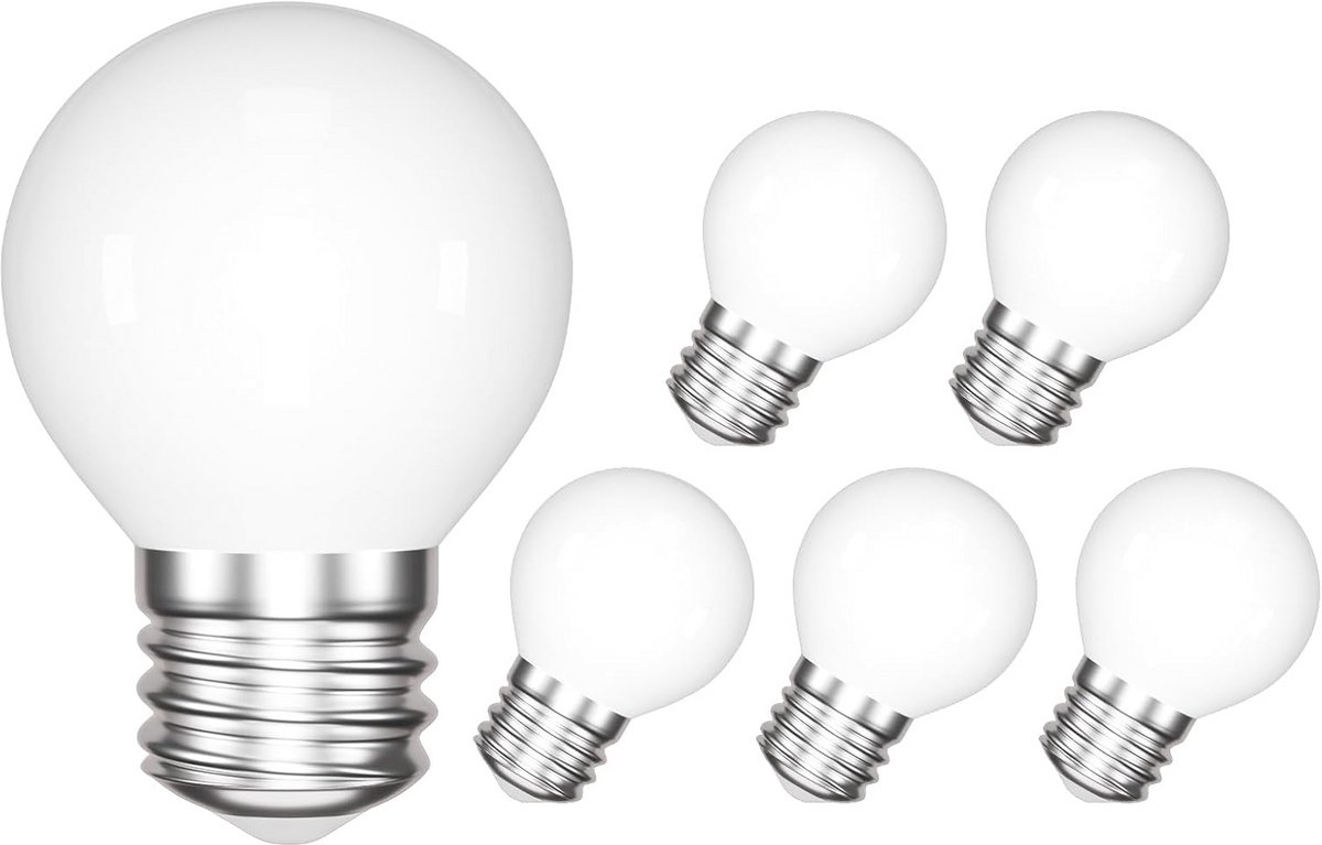 6-Pack LED Gloeilampen E27 Fitting 4W 4000K Natuurlijk Wit 540Lm G45 Filament Golfbal Stijl 40W Equivalent
