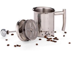 Handmatige Melkopschuimer RVS met Dubbele Zeef voor Romig Schuim - 400 ml