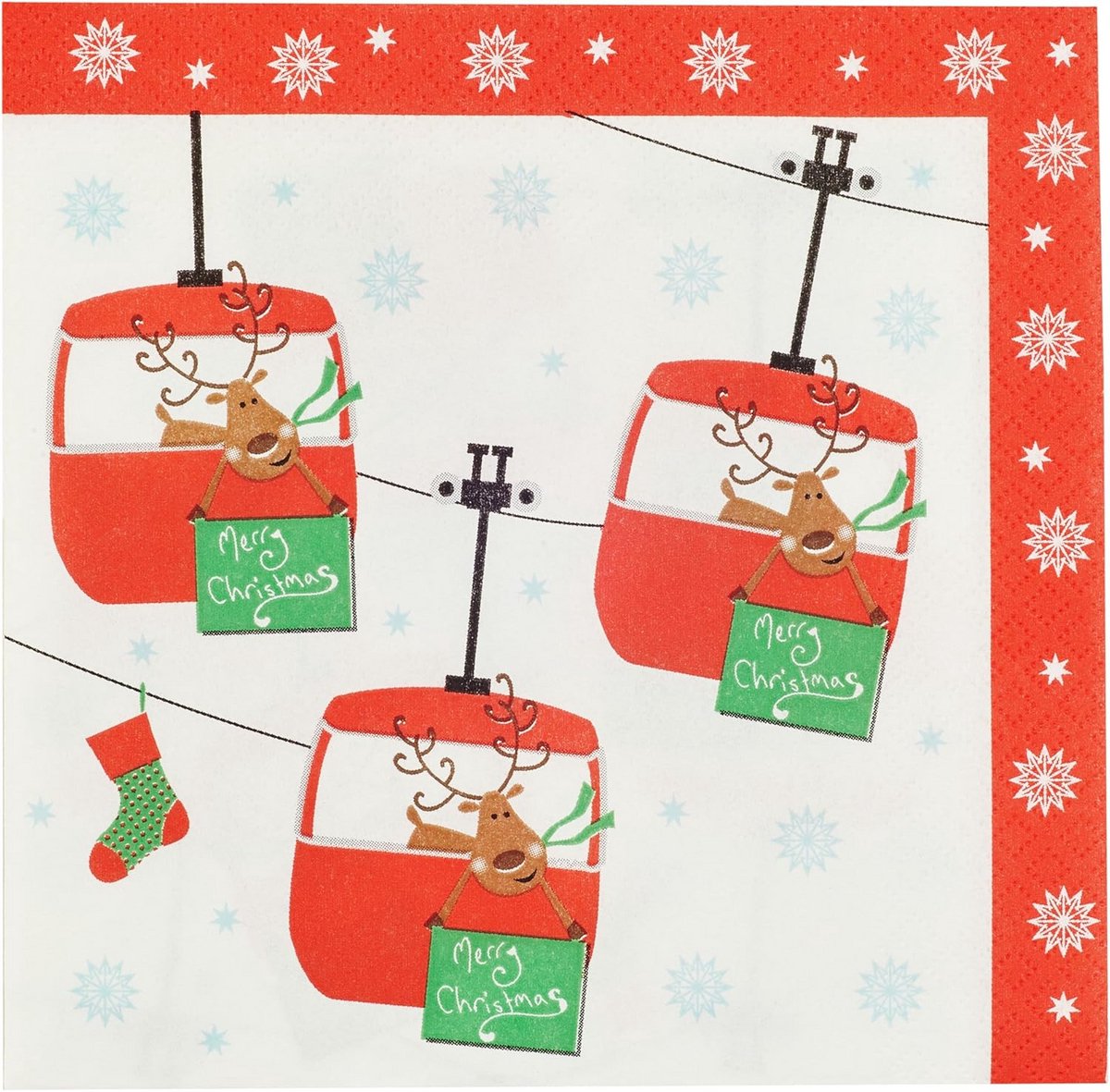 Feestelijke Papieren Servetten 3-laags Kerst en Winterfeest - Pak van 16