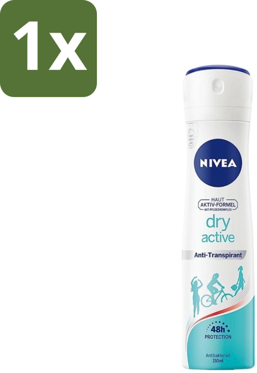 1 x Nivea - Deodorant - Dry Fresh Anti-Transpirant Spray - 150 ml - Anti-transpirant Spray - 48 Uur Bescherming - Droogheid - Frisheid - Zweetbestendig