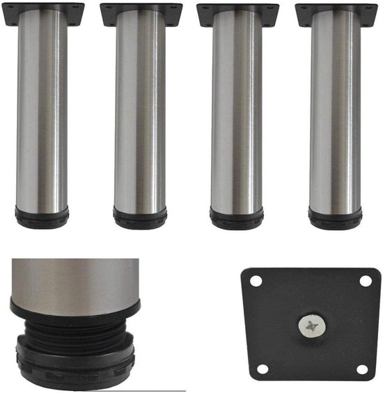 Jahof Verstelbare Tafelpoten 55-90 cm, Metalen Meubelpoten voor Eettafel, Bureau, Koffietafel