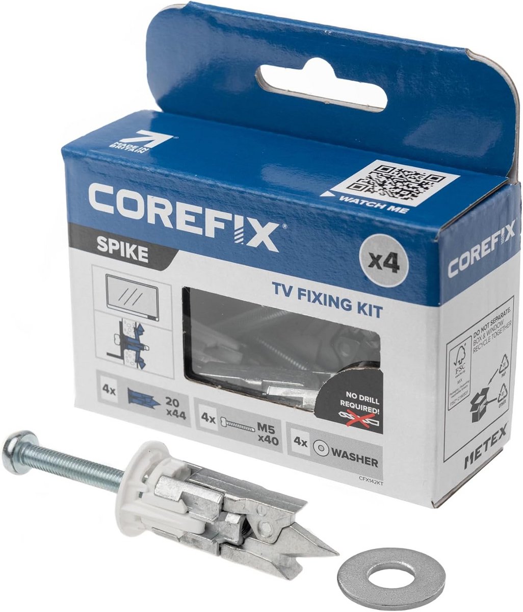 Heavy Duty Gipsplaat Bevestigingsset voor TV Beugel - 4 Stuks - Zonder Boren Monteren