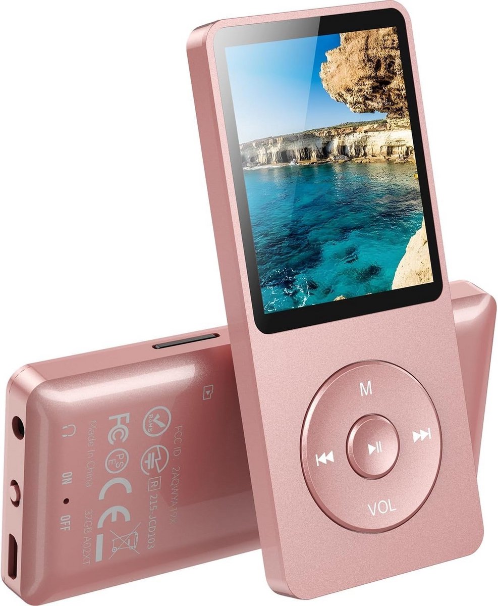 Draagbare MP3 Speler 64GB met Bluetooth 5.3, Speaker en FM Radio - 40 Uur Batterij