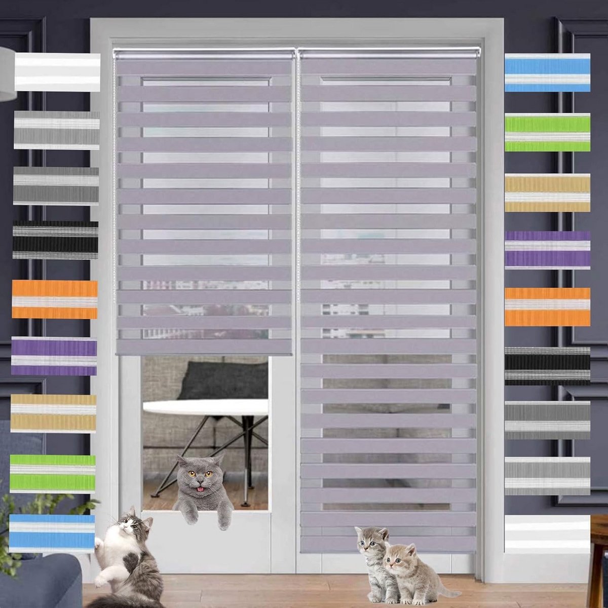 Duo Rolgordijn Verduisterend 35x280 cm Luxaflex Zonwering met Montagekit voor Dakramen en Ramen