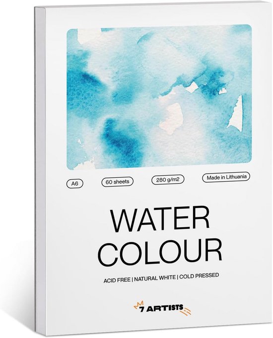 Papier à aquarelle A6 Bloc 280 g/m² Carnet de croquis avec 60 Feuilles