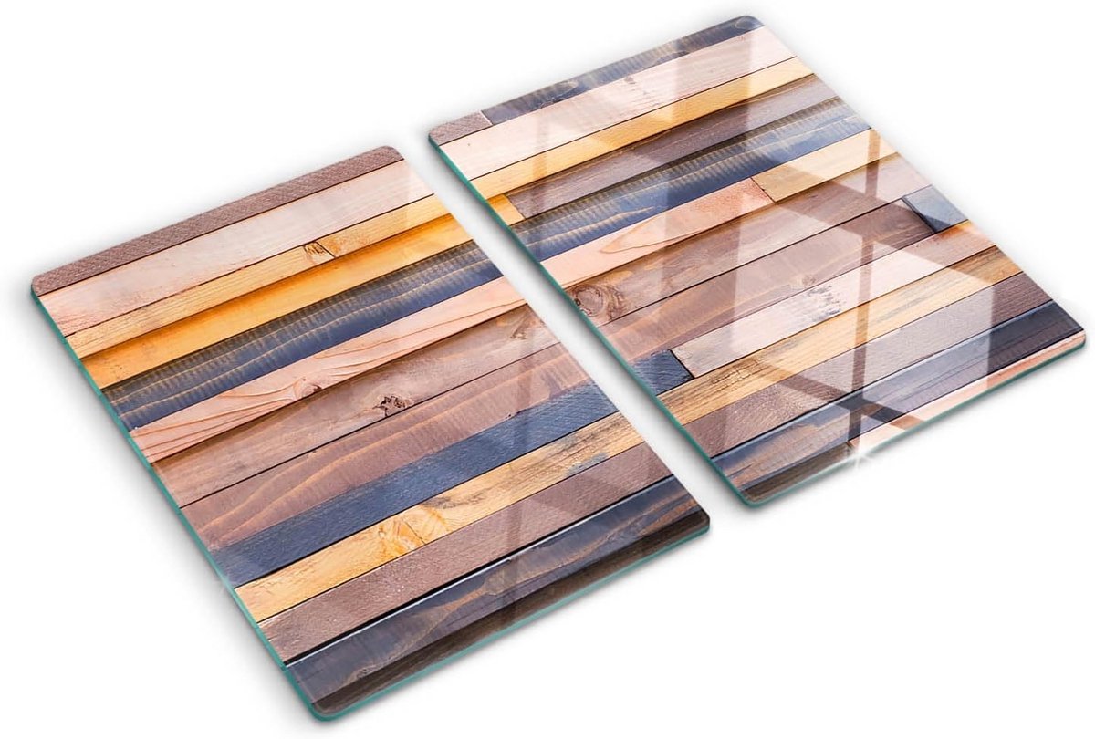 Glazen Snijplank en Onderzetter 2x 40x52cm Hittebestendig - Deksel voor Kookplaat