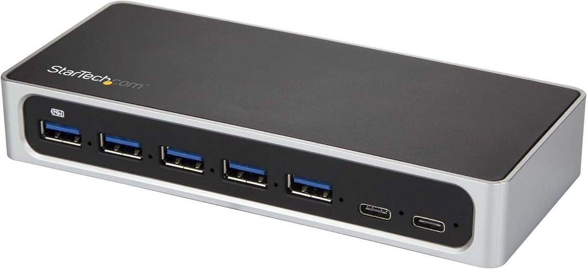 USB-C Hub met 7 Poorten: 5x USB-A en 2x USB-C (USB 3.0)