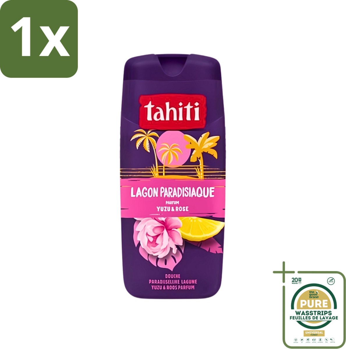 1 x Tahiti - Douchegel - Paradijselijke Lagune - Yuzu & Rose - 315 ml- Douchegel - Yuzu En Roos - Tropisch - Verfrissend - Paradijs