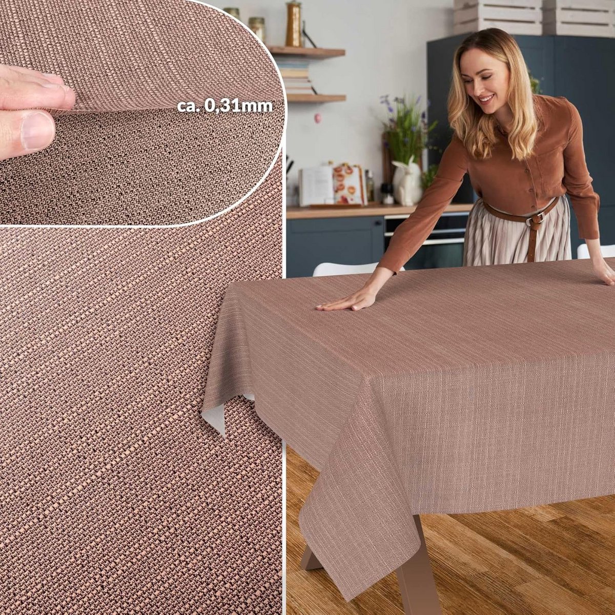 Waterafstotend Stoffen Tafelkleed Katoen Polyester Rechthoekig voor Binnen en Buiten