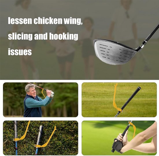 4 stuks - Golfswingcorrector - Corrector voor de armhoek tijdens de golfswing - Golftrainingsmateriaal - Geel - Hulpmiddel voor polsbeweging tijdens golftraining - Corrigeert de swinghouding van Merkloos — afbeelding 3
