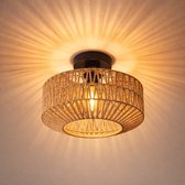 WoonWonder Rotan Plafondlamp Ø30 cm - Bamboe Plafonnière E27 - Naturel - Handgeweven - voor Woonkamer en Slaapkamer
