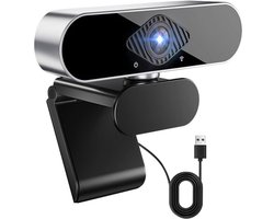 GELLDG Webcam – 1080p HD – Webcam met microfoon – Mini – 360° draaibaar – USB-webcam – Plug and play – Geschikt voor videoconferenties, livestreaming en opnames – Compatibel met Skype/Zoom/YouTube