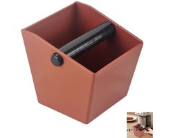 1 stuk - Koffiedikbak - Espresso-afvalbak - Koffiedikcontainer - Espresso-uitklopbak - voor koffiebar, kantoor en keuken - karamelkleur - 11.8×11.8×11.2cm