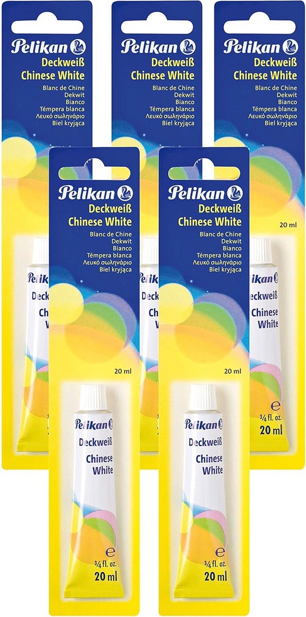 Dekwit Verf Wit 20 ml - 5 Tubes Dekverf voor Herstel en Schilderen