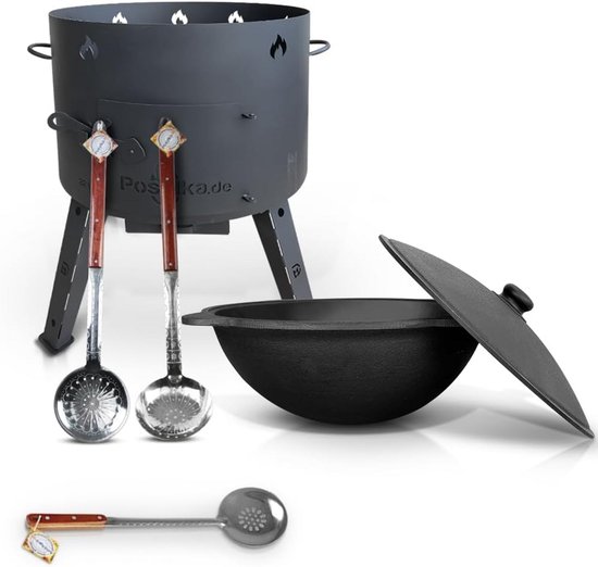 KADAX Jachtketel, 10 liter, gietijzeren pan met voeten, slowcooker KADAX Jachtketel, 10 liter, gietijzeren pan met voeten, slowcooker