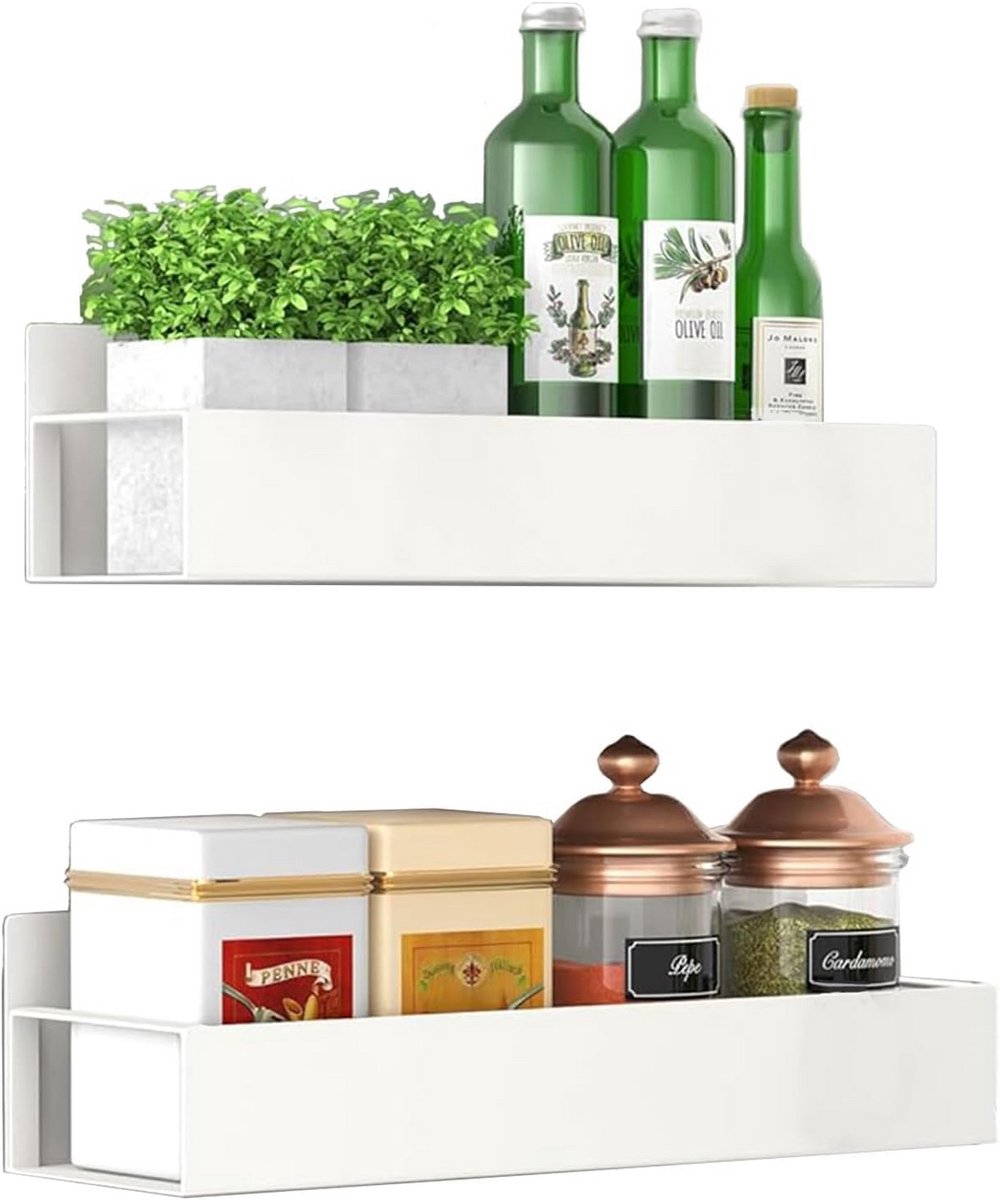 Magnetische Kruidenrek voor Koelkast - Set van 2 - RVS Planken voor Keukenopslag