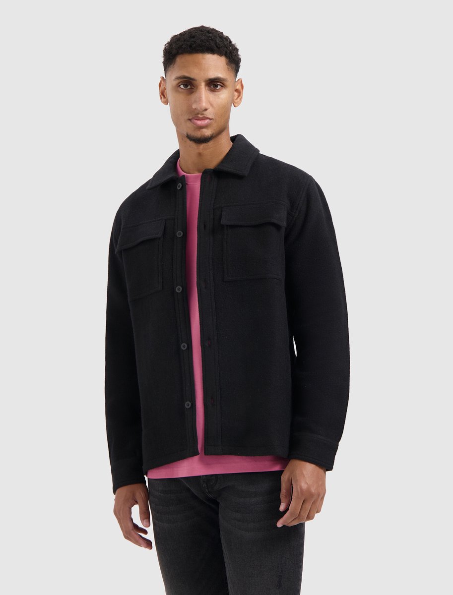 Pure Path Regular fit Flannel Overshirts Black (25030201 - 02)
