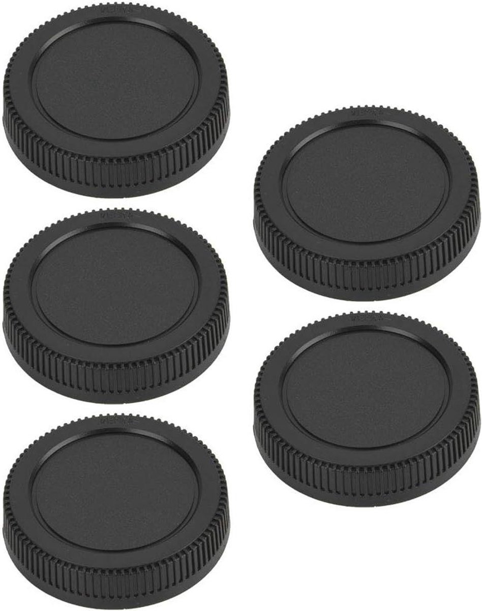 Plastic Achterste Lensdop voor M4/3 Camera Lens - Set van 5 - Zwart.