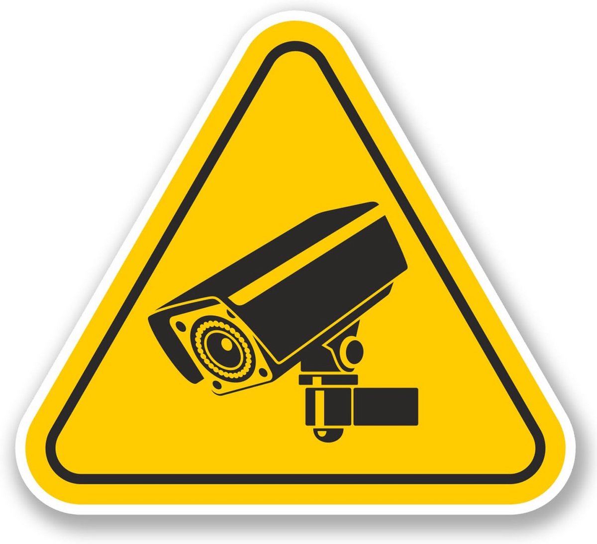 2 x Veiligheidssticker Camera Bewaking Bord voor Winkel of Laptop - Weerbestendig