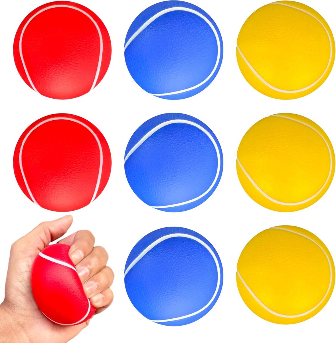 9 Stuks Zachte Tennisballen 70 mm - Trainingsballen voor Beginners