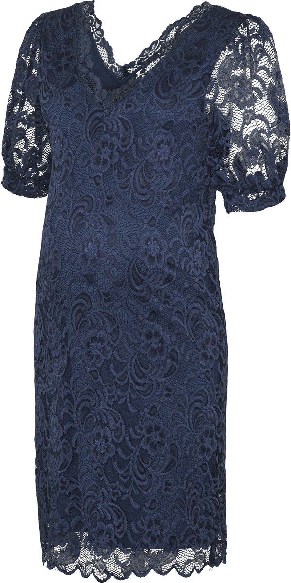 Mamalicious Mama Licious Kanten jurk MLMIVANA Zwangerschapsjurk Navy Blazer 1