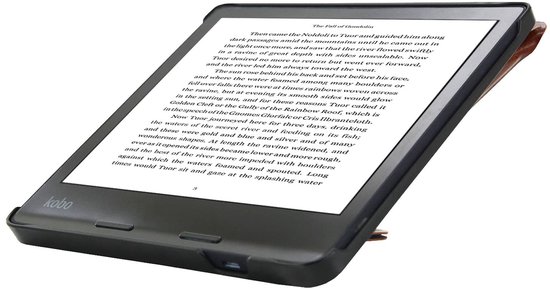 Origami Sleepcover Geschikt voor Kobo Sage Hoes Cognac Bruin * - ereader hoesje - cover van Kobo — afbeelding 5