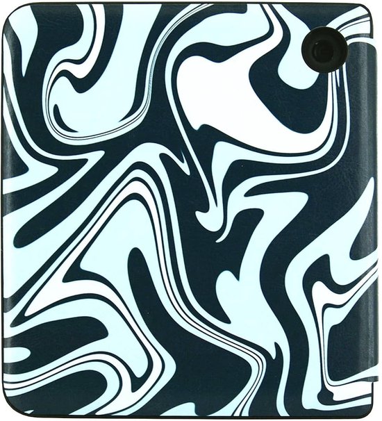 Origami Sleepcover Geschikt voor Kobo Libra 2 Hoes Abstract Petroleum kleuren * - ereader hoesje - cover van Origami — afbeelding 5