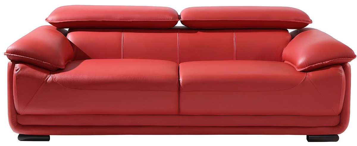 Vente-unique Driezitsbank van leer MACELO - Rood